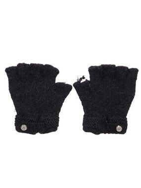 Chrome Hearts Horseshoe Button Fingerless Knit Gloves